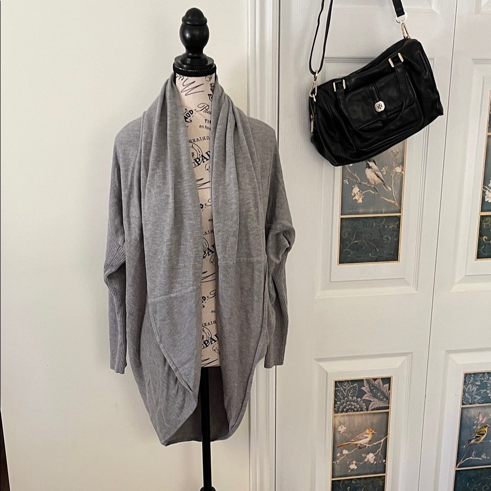 💗DKNY Women's Gray Open Front Wrap